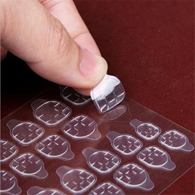 China Nail Glue Sticker 24pcs High Quality Clear Flexible Double Side Glue Nails Foil Glue Sticker 2022 Fake Nails 1 Tips Adhesive Nail Glue for sale