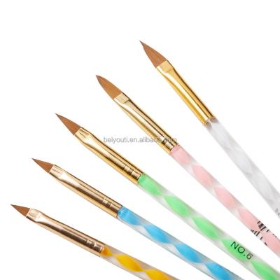 China Beauty Care Make Tools Custom LOGO 5pcs Coating Nail Brushes Acrylic Gel Nail Brush Nail Art for sale