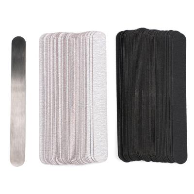 China Safe and easy to apply 100/180 straight black 100/180 straight nail replacement removable sandpaper with stainless steel handle sanding files for sale