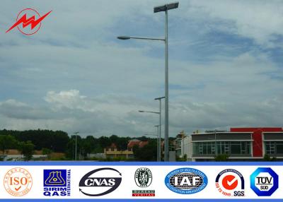 China 6m single arm galvanized solar street light poles for road lighting for sale