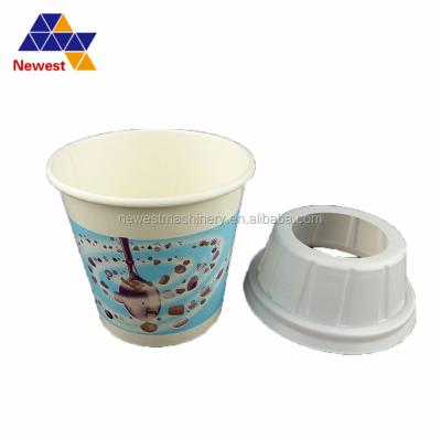 China Customized Logo Swirl DOUBLE BY WALL Ice Cream Paper Cups, Flurry Cups With Lids And Spoon for sale