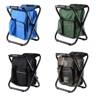 China Modern Insulated Picnic Chair Camping Beach Backpack Portable Ultralight Folding Fishing Stool With Cooler for sale