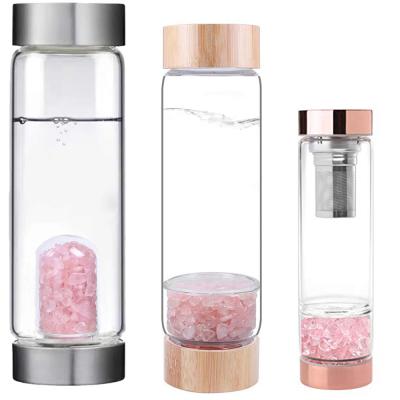 China 2021 Sustainable Factory Amazon Large Rose Quartz Crystal Water Bottle for sale