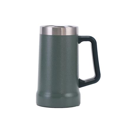 China Viable Wholesale Stainless Steel Double Wall Adventure Large Gift 24OZ Handle Beer Stein for sale