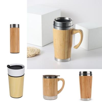 China Sustainable Europe Mugs Spill Proof Travel Mug Reusable 450ml Coffee Mug Bamboo for sale