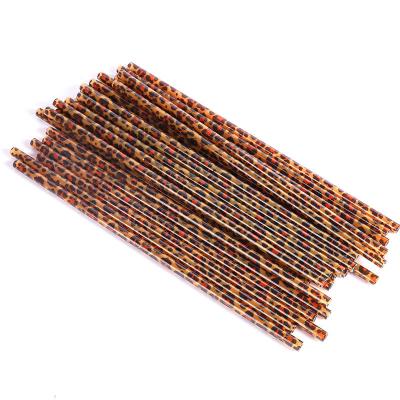 China Party CLASSIC Novelty BPA Free Leopard Printing Straw Reusable And Eco - Friendly Custom Printed Drinking Straw for sale