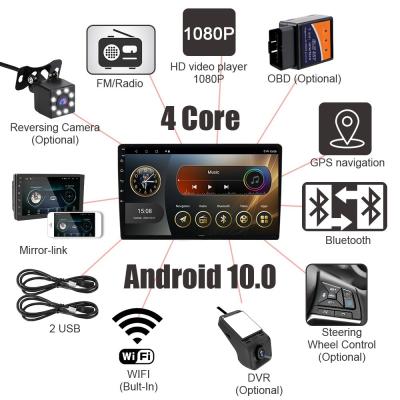 China Universal Car Fitment 2.5D IPS Touch Screen 2 32G Android 12 Car Multimedia Player 9/10 polegadas Unidade de cabeça de áudio de rádio à venda