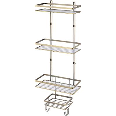 China Modern Chrome Wire 3 Tier Bathroom Shampoo Storage Shower Shelf for sale