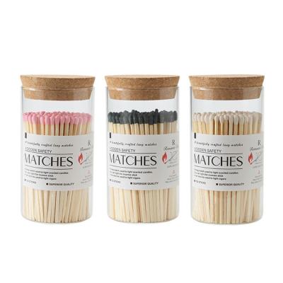 China Household Wooden Matches In Bottle Candle Aromatherapy , New Custom Colored Match Sticks In Glass Jar Bottle Matches for sale