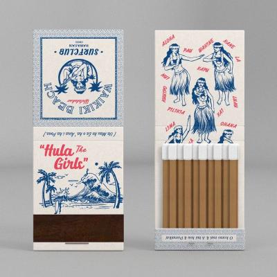 China Decorate Personalized Colored Wood Safety Match , Custom Drawing Wood Matches for sale