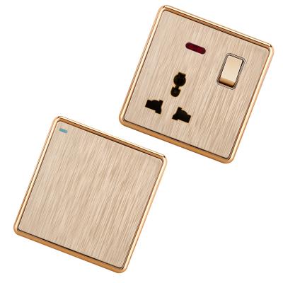 China Royal Gold Silver 2usb House Nigeria Wall Switch And Socket 13A Socket Power Outlet Outlets For Wholesaler for sale