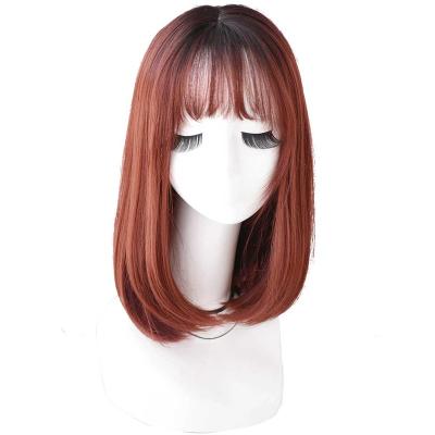 China 7JHH YOUNGER WIGS Shortly Bob With Bangs Korean Ombre Colored Wigs For Women Synthetic Ombre Bob Wigs 150% 180% Density for sale