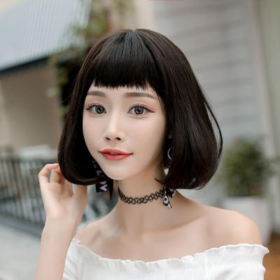 China Japanese-Korean Hair Younger Seller Sell Amazon WIGS 7JHH Cute Short Bob Wig 10 Inches With Bangs Synthetic Hair Bob Wigs for sale