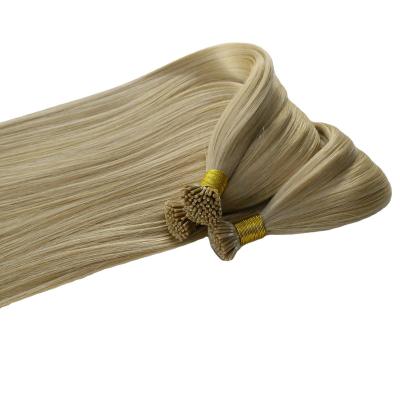 China Curly Factory Price Curly Straight Pre Bonded Keratin I Tip Hair Extension Blonde 613 I-Tip Hair Extensions for sale