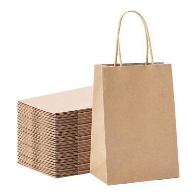 China Disposable Wholesale Custom Printed Logo White Kraft Gift Craft Shopping Paper Bag With Ribbon Handles for sale