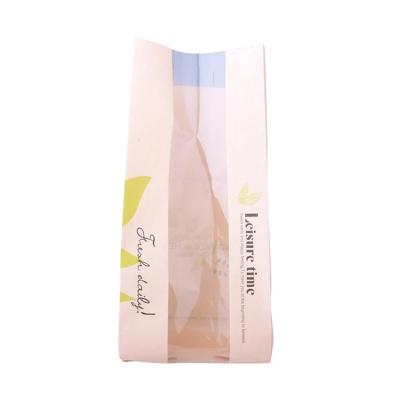 China Disposable Small Flat Kraft Paper Baguette Bread Packaging Bag With Window for sale