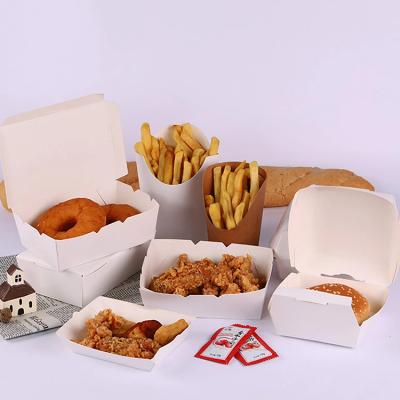 China Disposable Paper Lunch Size Food Fish And Chips Disposable Customized Takeout Paper Box for sale