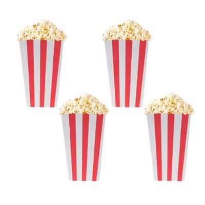 China Class Disposable Eco Friendly Paper Striped Food Popcorn Boxes For Movie Theater for sale