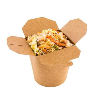 China Eco Friendly Disposable Take Out Food Containers Collapsible Biodegradable Paper Noodle Box for sale