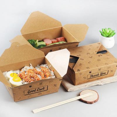 China Disposable Reuse Waterproof Fast Packing Paper Box Fruit Salad Lunch Takeout Paper Box for sale