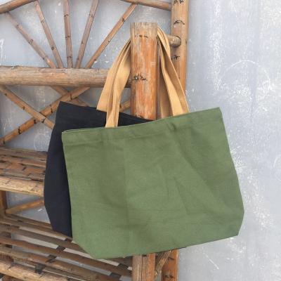 China Custom Printed Printed Canvas Mini Pocket Green Cotton Tote Bag Hotsale Canvas Cotton Shopping Bag Laptop Handled Bag for sale