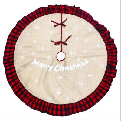 China Just Zesty Printed Canvas Christmas Fabric Buffalo Checks Plaid Tree Skirt for sale