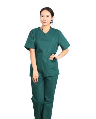 China Breathable Comfortable Uniform Chlorine Hospital Cotton Collar V-Neck 100% Doctor Medical Labcoat Acid Resistant Scrubs Lab Coat for sale