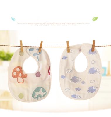 China 2017 wholesale cheap new arrival cotton baby bib viable soft 6 layers cotton baby bibs for sale