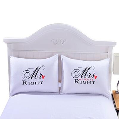 China Viable perfect for Mr. and Mrs. of St of the MKT housewarming wedding anniversary gift 100% cotton pillow cases for sale