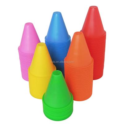 China 3 Inch Roller Skating PE Plastic Material Soft Roller Skating Road Sign Marker Cones for sale