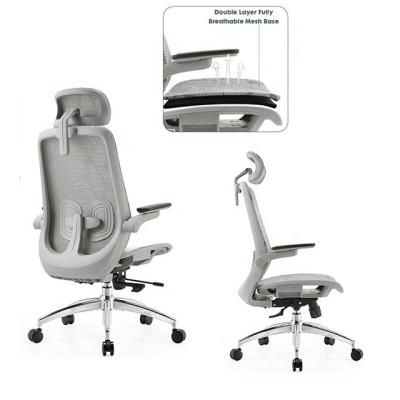 China (Size) Adjustable modern executive office furniture, swivel chair/ergonomic chair/director chair with the special breathable double mesh. for sale