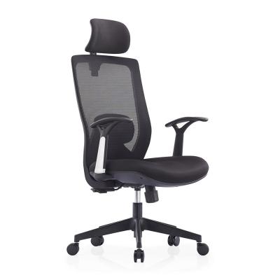 China (Size)good quality 340MM adjustable nylon foot high full mesh back chair china manufacturer with adjustable headrest ergonomic office chair for sale