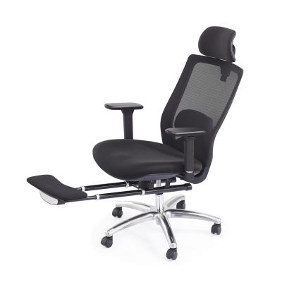 China (Height) China Manufacturer Aluminum Alloy Base Ergonomic Office Chair Full Mesh Back Adjustable Chair Headrest With Pedals for sale