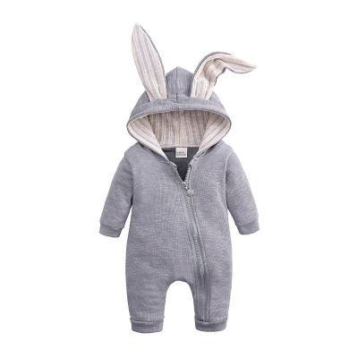 China Comfotable Cartoon Baby Romper 100 Custom Cotton 2021spring And Summer High Quality One Piece Cute Hooded Rompers Kids for sale