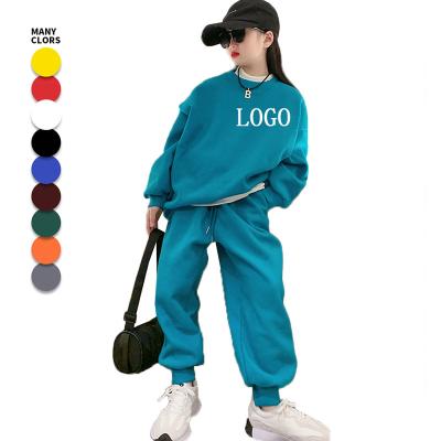 China ODM little girls kids clothing boutique 2022 kids tracksuit baby clothes sweatsuits sweatpants set two piece casual custom blank hoodie 2 piece set for sale