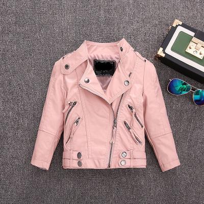 China 2022 New Custom Anti-wrinkle children's motorcycle jacket kids boys and girls jacket casual motorcycle coat long sleeve children's leather jacket for sale