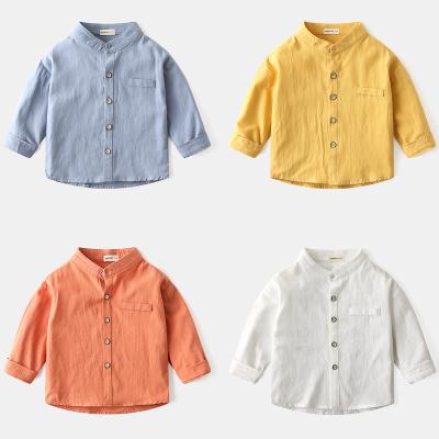 China Custom Kids Shirts 2022 Spring Style Spring Clothing Solid Color Boys Shirts Anti-Shrink New and Summer Kid for sale