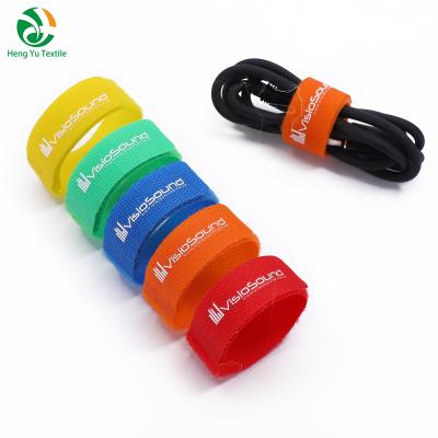 China Yarns Containment Factory Customized Logo Colorful Reusable Hook And Loop for sale