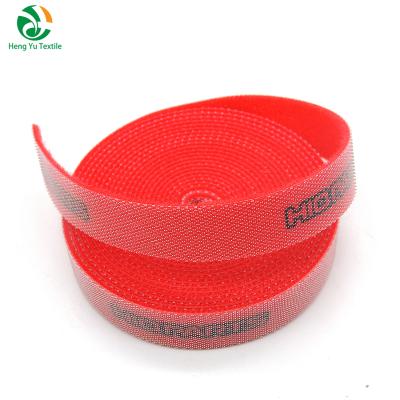 China Yarns Factory Custom Custom Logo / Colors Easy Cut Hook And Loop Nylon Cable Ties Roll for sale