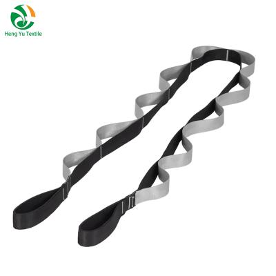 China Hot Custom Size Logo Custom Size Cotton Factory Sale Colorful Yoga Strap With Multi-Buckle for sale