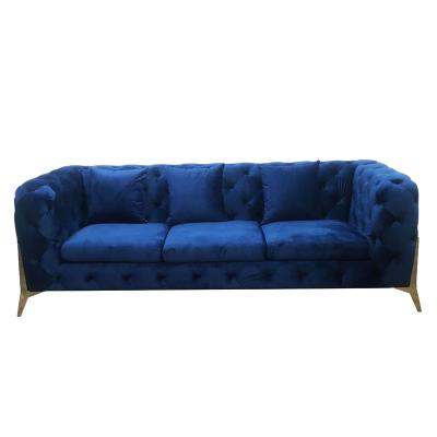 China Adjustable Warm Blue Velvet Sofas Modern Sofa Furniture (Others) Luxury Upholstered Living Room Furniture For Hotel for sale