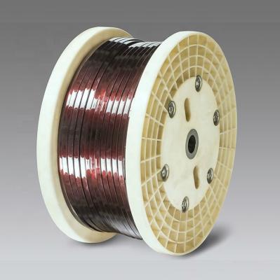 China 3x6mm, 9x4mm, 10x4mm, 12x5mm 200C Heating Enameled Flat Copper Transformer Wire for sale