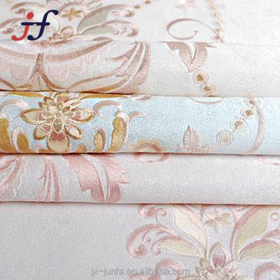 China Modern European Style Polyester Coated Cotton Ceiling Three Dimensional Environmental Washable Wall Cloth for sale