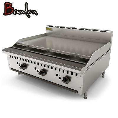 China Brandon Machine Manufacturers Table Top Teppanyaki 3 Burner Stainless Steel Gas Griddle for sale