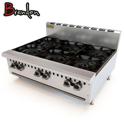 China Commercial Gas Stove Manufacturers Kitchen Table Top Gas Cooker Indoor 6 Burner for sale