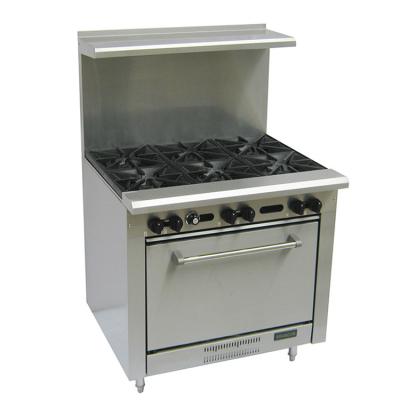 China Commercial Heavy Duty Fast Food Range Restaurant Kitchen Equipment Wholesale Burner Commercial Gas Stove 6 Burners Gas Stove with Oven for sale