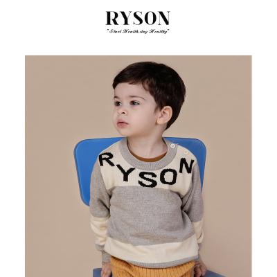 China Spring Autumn Kids Sweater Crewneck Breathable Unisex 100% Cotton Knitted Baby Sweater Sweater for sale