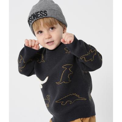 China Children Clothing Autumn Winter Cartoon Dinosaur Jacquard Fashion Breathable Casual Pullover Knitted Sweater For Kids Boys Girls for sale