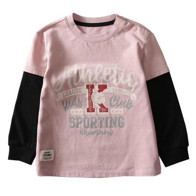 China Breathable Casual Cotton Crew Neck 100% Rose Print Sport Long Sleeve T-Shirt For Boys for sale