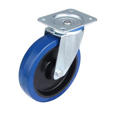 China Inexpensive PIVOT Flight Case 130kg 3 Inch Light Duty Blue Elastic Small Rubber Caster for sale